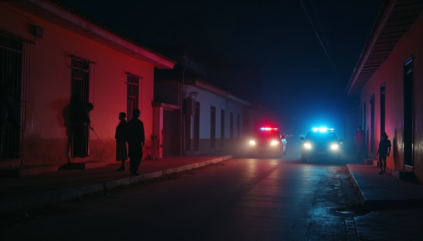 Escena fotorealista del contexto íntimo del caso en República Dominicana, con señales de un conflicto y Padres e hijos, Hermanos.