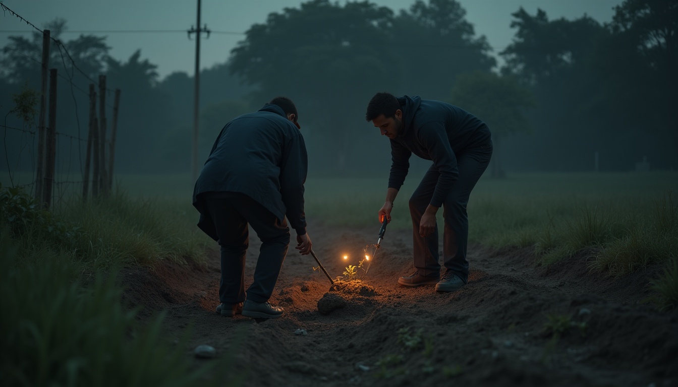 Escena fotorealista de investigación y consecuencias del caso en Estados Unidos, con pistas ligadas a un conflicto.