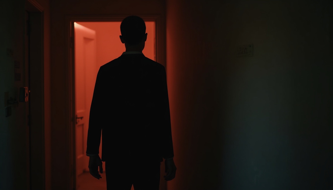 Escena fotorealista del contexto íntimo del caso en Estados Unidos, con señales de Control, Poder y Esposos.