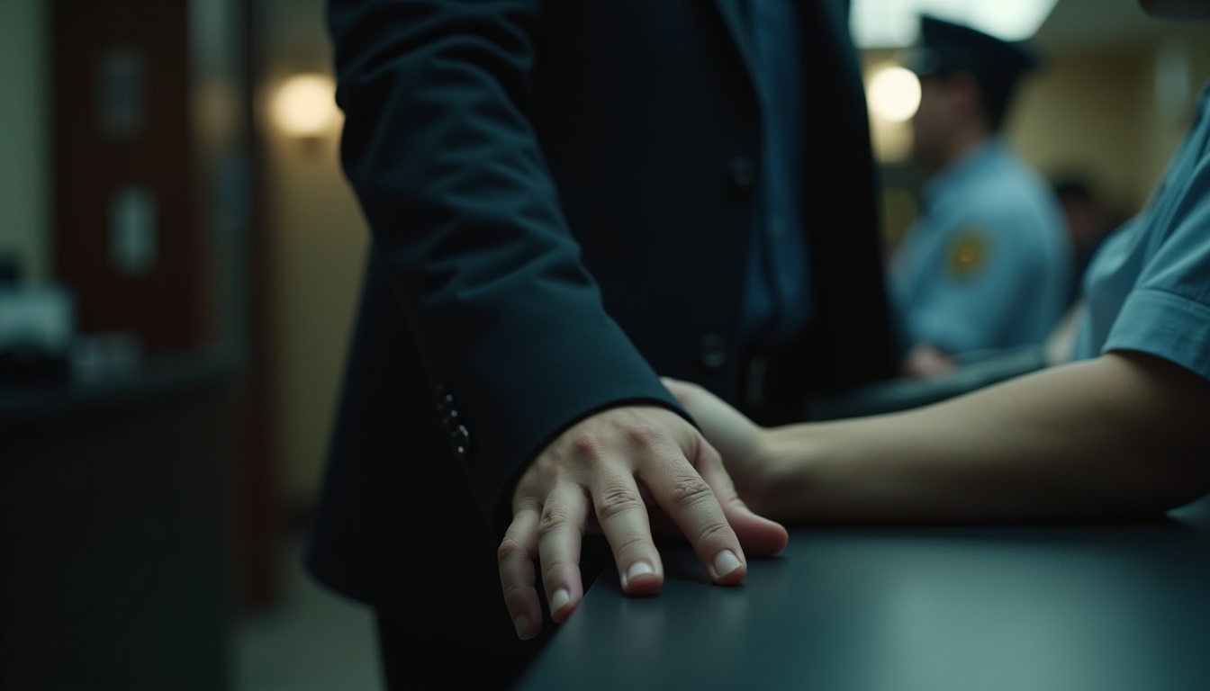 Escena fotorealista del contexto íntimo del caso en República Dominicana, con señales de Poder y relaciones cercanas.