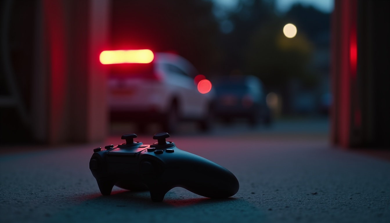 Escena fotorealista del contexto íntimo del caso en Estados Unidos, con señales de un conflicto y Hermanos.