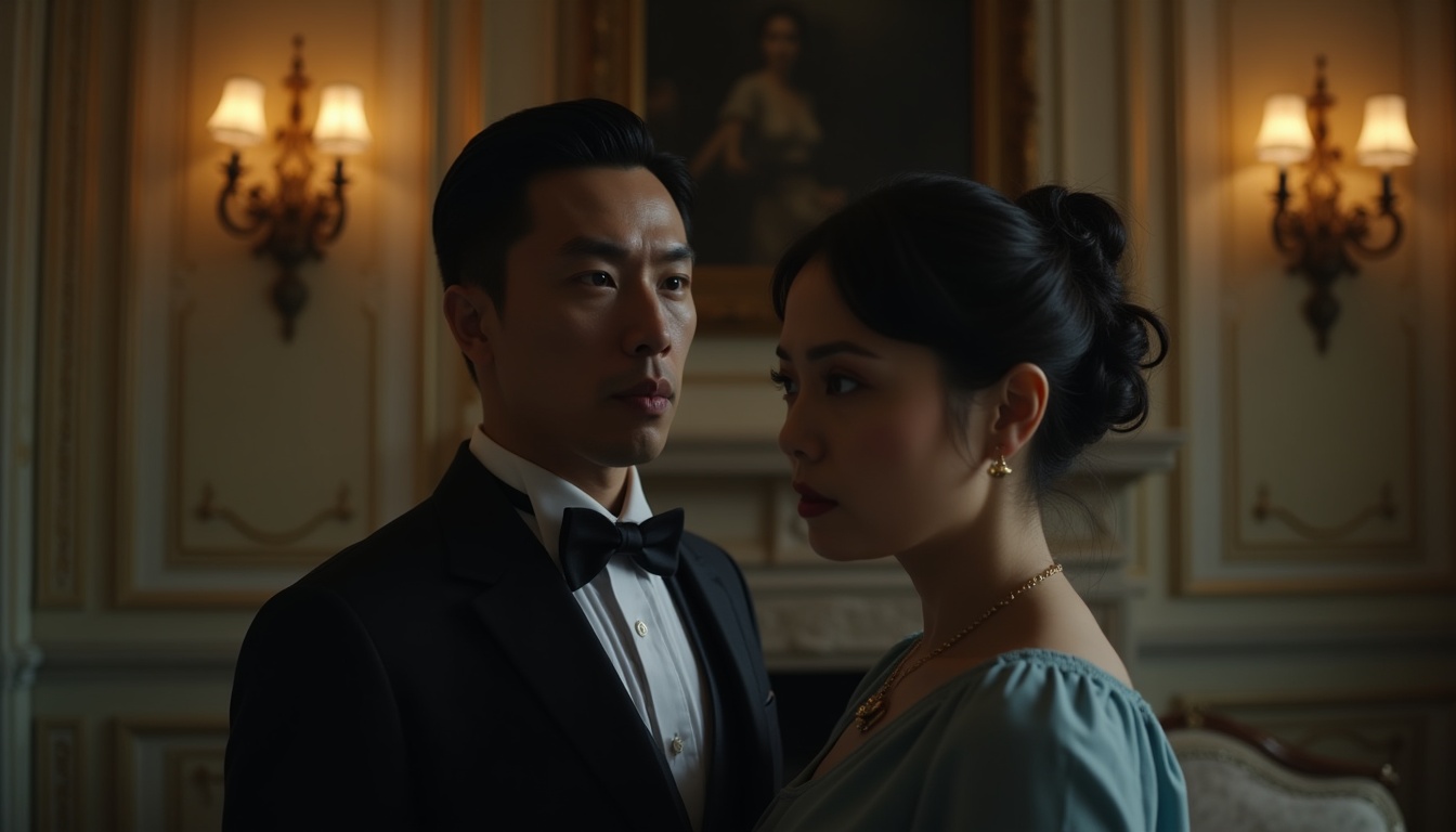 Escena fotorealista del contexto íntimo del caso en Otros países, con señales de Celos y Esposos, Suegros.