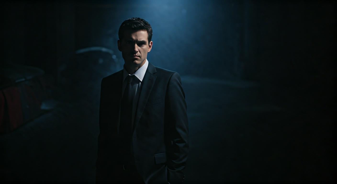 Escena fotorealista de investigación y consecuencias del caso en Otros países, con pistas ligadas a Celos, Dinero.