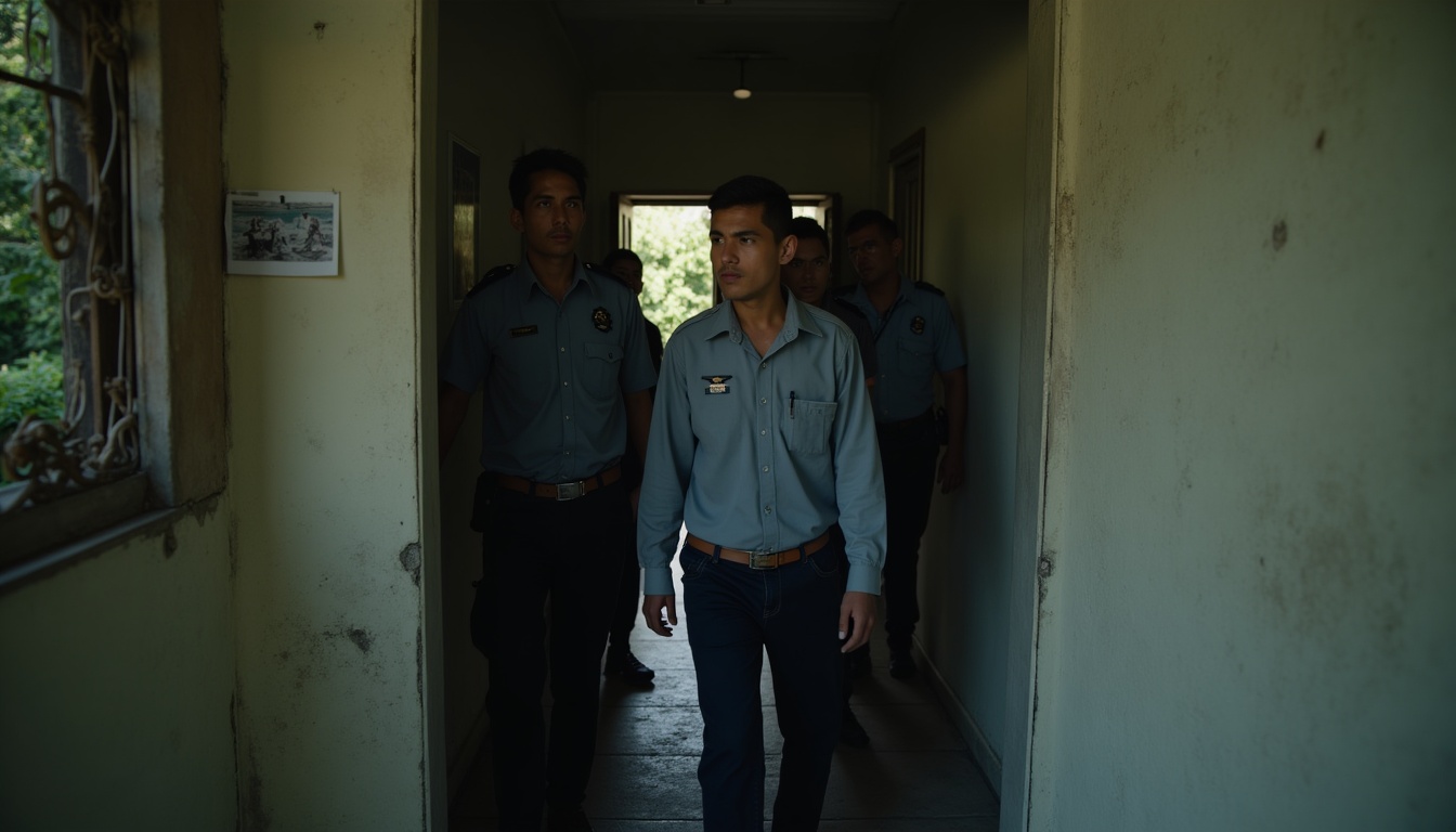 Escena fotorealista de investigación y consecuencias del caso en República Dominicana, con pistas ligadas a Control, Poder.