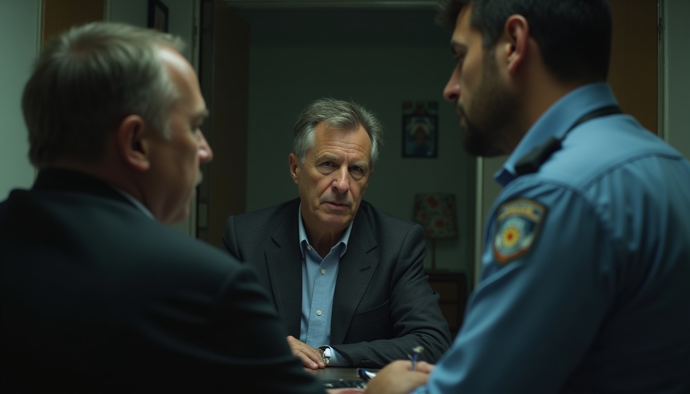 Escena fotorealista del contexto íntimo del caso en España, con señales de un conflicto y Padres e hijos, Amigos cercanos.