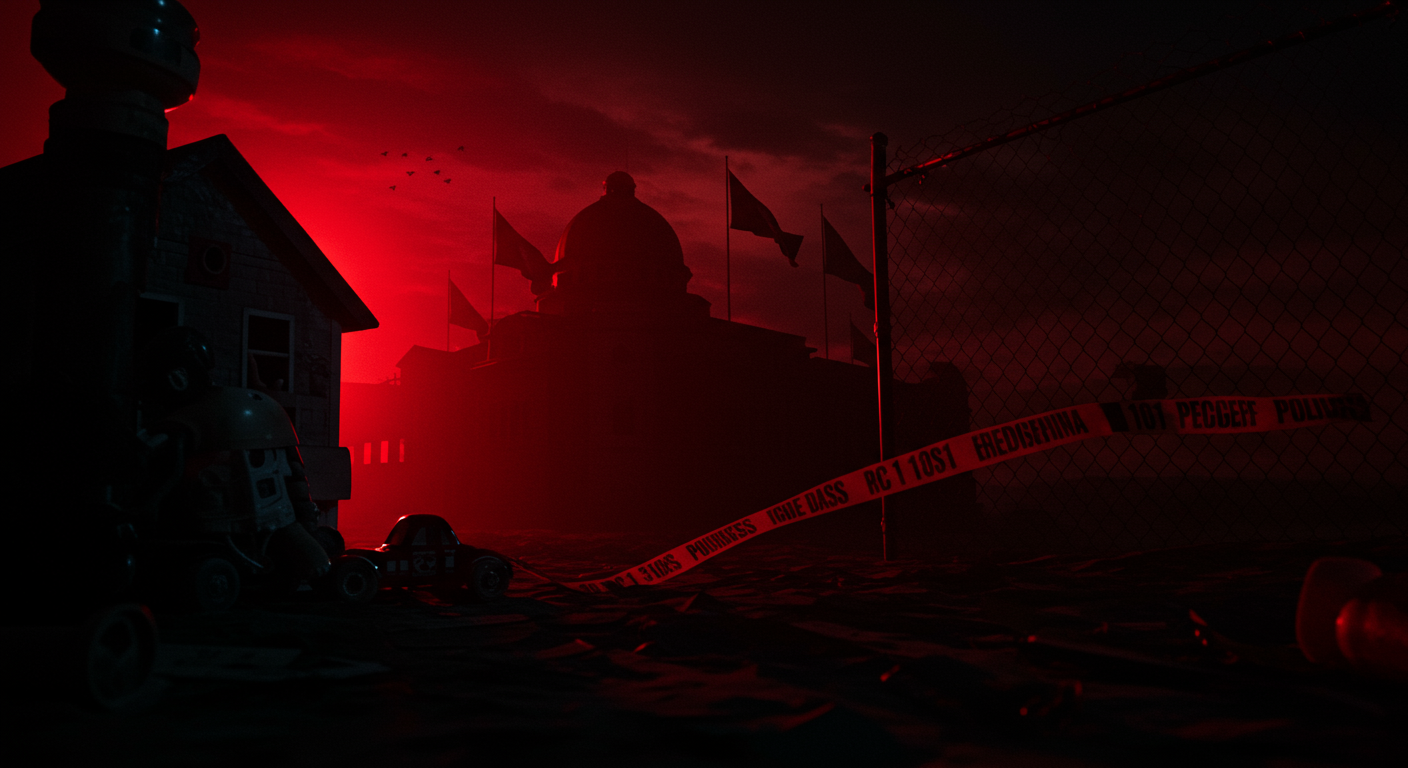 Ilustración simbólica de un crimen pasional en Argentina, ligado a Poder y Padres e Hijos.