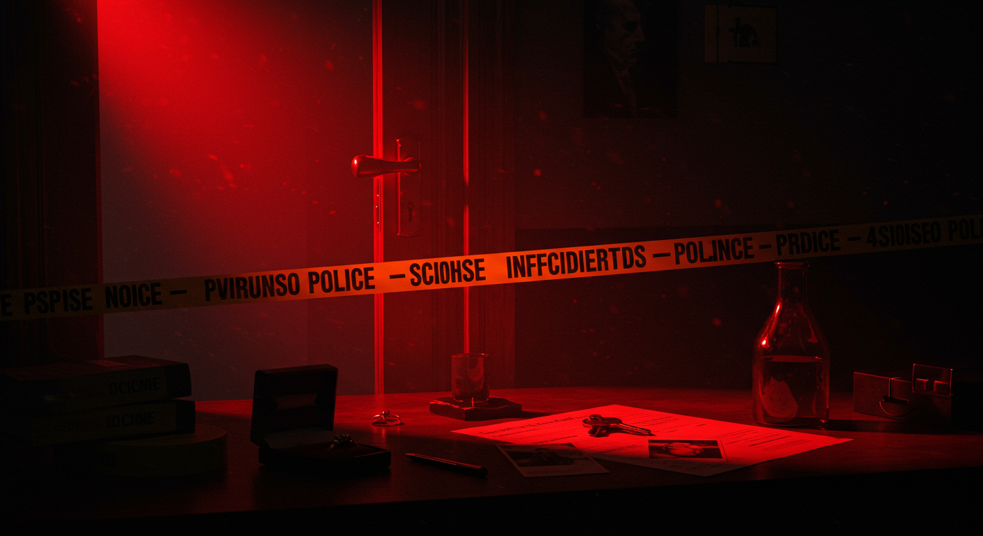 Ilustración noir sobre la investigación y consecuencias del caso en España, con señales de Control, Infidelidad descubierta, Poder.