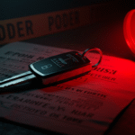 Ilustración simbólica de un crimen pasional en Estados Unidos, ligado a Poder y relaciones cercanas.