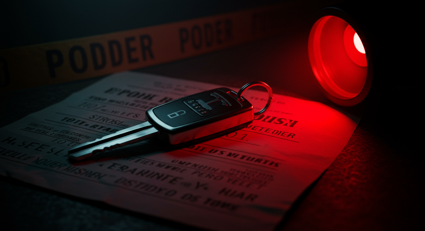 Ilustración simbólica de un crimen pasional en Estados Unidos, ligado a Poder y relaciones cercanas.