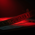 Ilustración simbólica de un crimen pasional en Estados Unidos, ligado a Poder y relaciones cercanas.