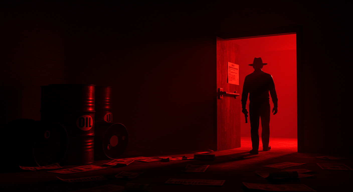 Ilustración simbólica de un crimen pasional en México, ligado a Control, Dinero, Poder y relaciones cercanas.