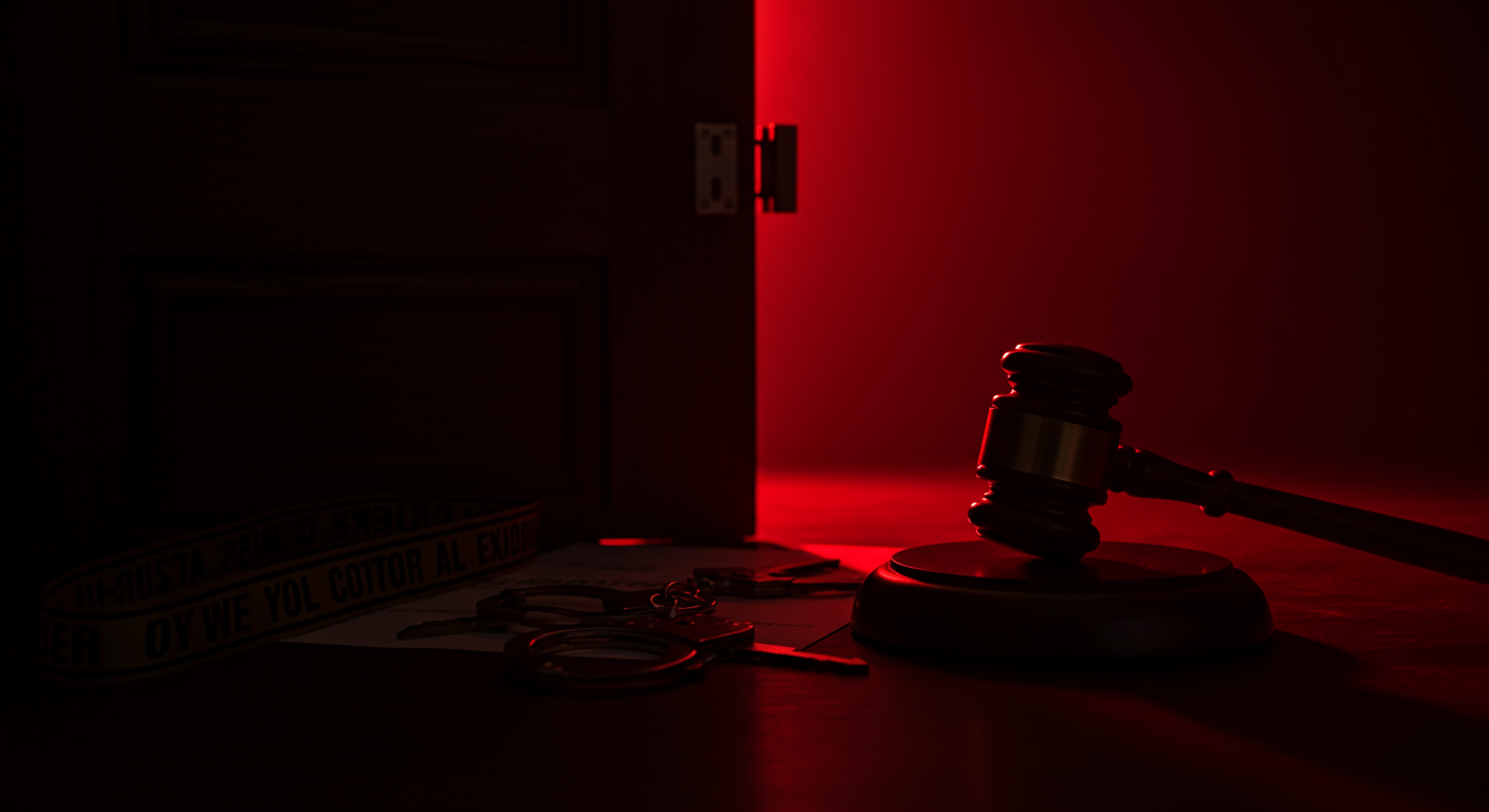 Ilustración simbólica de un crimen pasional en México, ligado a Control, Poder y Esposos.