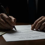 Escena fotorealista estilo true crime sobre un caso real en México, vinculada a Dinero y Padres e Hijos.