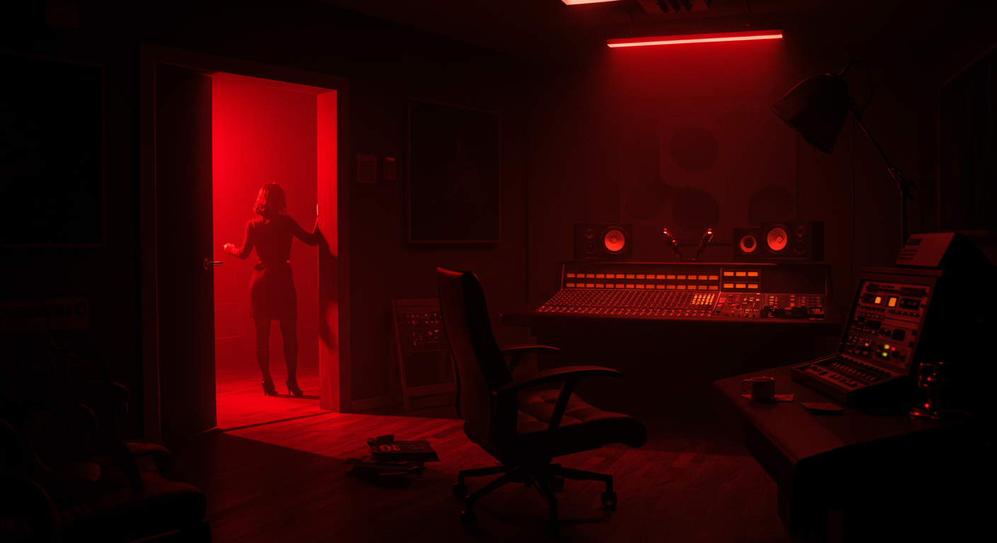 Ilustración noir sobre la investigación y consecuencias del caso en México, con señales de Obsesión.