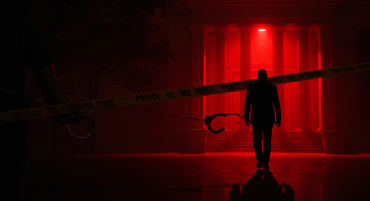 Ilustración simbólica de un crimen pasional en México, ligado a Poder y Esposos.