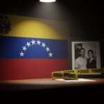 Escena fotorealista estilo true crime sobre un caso real en Puerto Rico, vinculada a Poder y Esposos, Padres e Hijos.