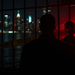 Ilustración simbólica de un crimen pasional en República Dominicana, ligado a Poder y relaciones cercanas.