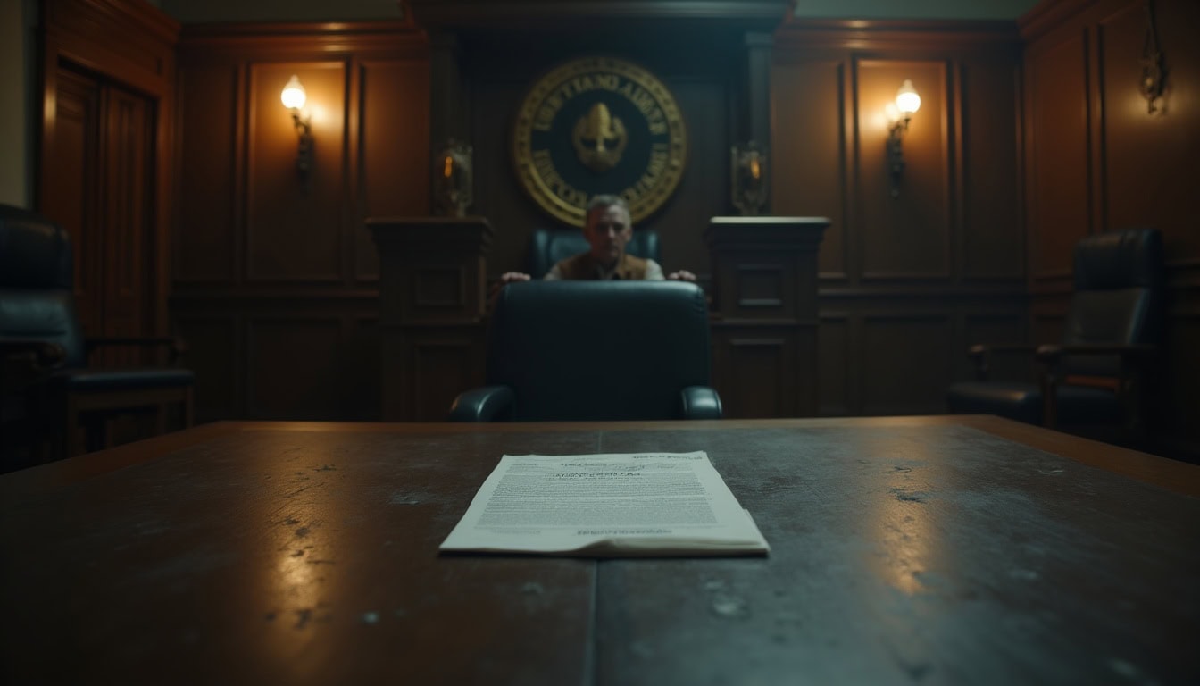 Escena fotorealista del contexto íntimo del caso en República Dominicana, con señales de Abandono, Poder y Exparejas.