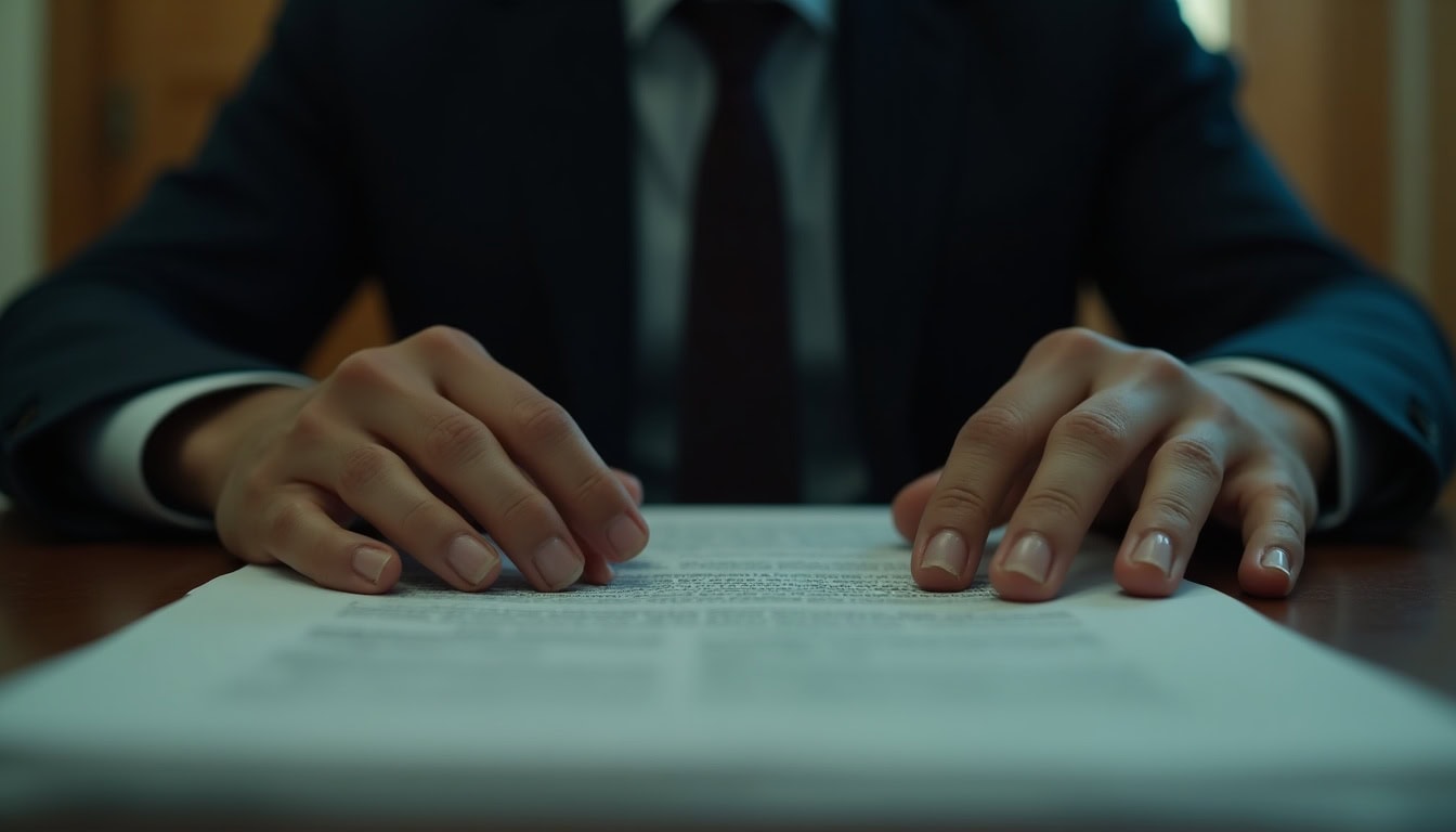 Escena fotorealista de investigación y consecuencias del caso en República Dominicana, con pistas ligadas a Abandono, Poder.