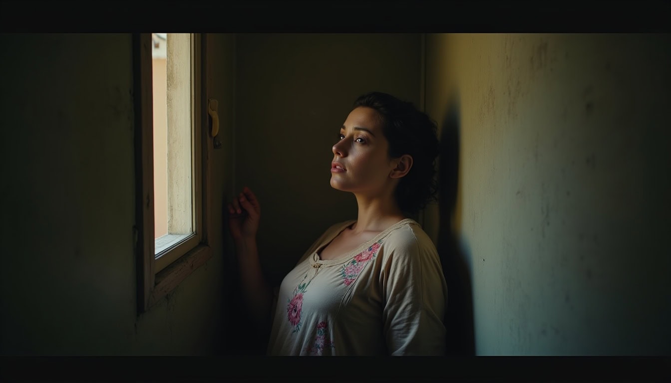 Escena fotorealista del contexto íntimo del caso en Argentina, con señales de Poder y relaciones cercanas.