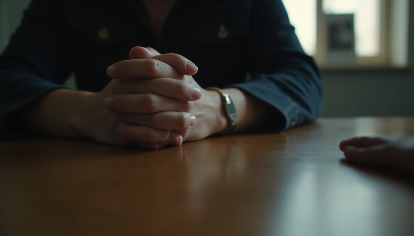 Escena fotorealista del contexto íntimo del caso en Estados Unidos, con señales de Control, Poder y Padres e hijos, Hermanos.