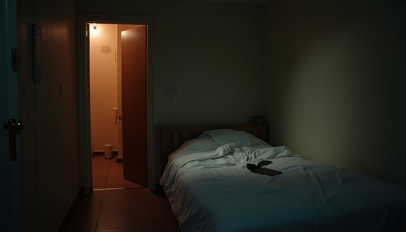 Escena fotorealista del contexto íntimo del caso en República Dominicana, con señales de Poder y relaciones cercanas.