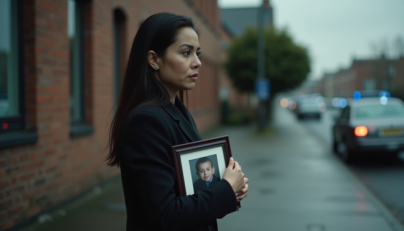 Escena fotorealista de investigación y consecuencias del caso en Estados Unidos, con pistas ligadas a un conflicto.