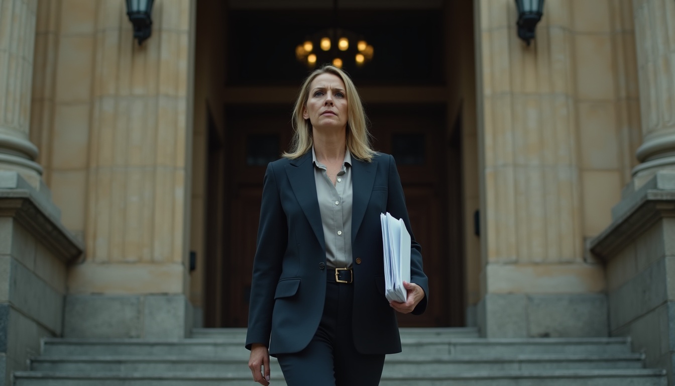 Escena fotorealista de investigación y consecuencias del caso en Argentina, con pistas ligadas a Dinero.