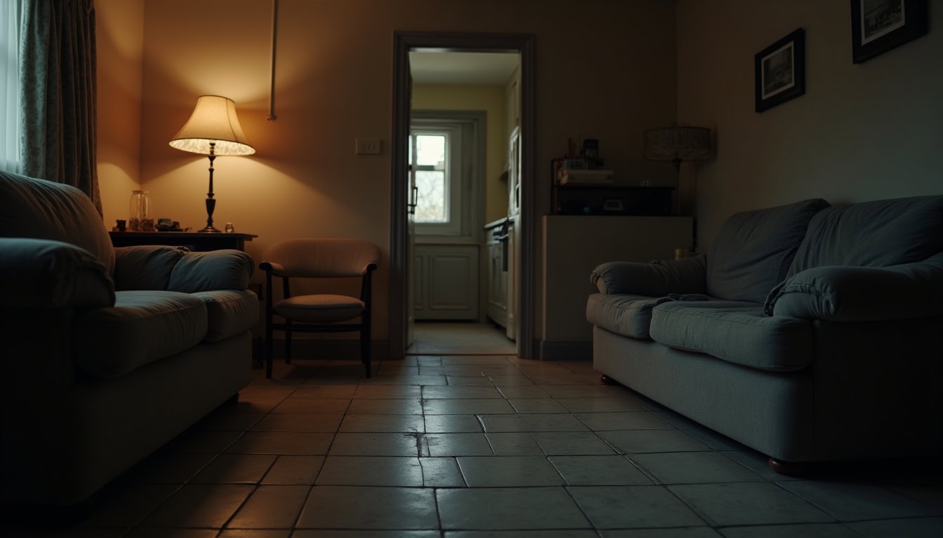 Escena fotorealista del contexto íntimo del caso en Estados Unidos, con señales de Poder y Esposos.