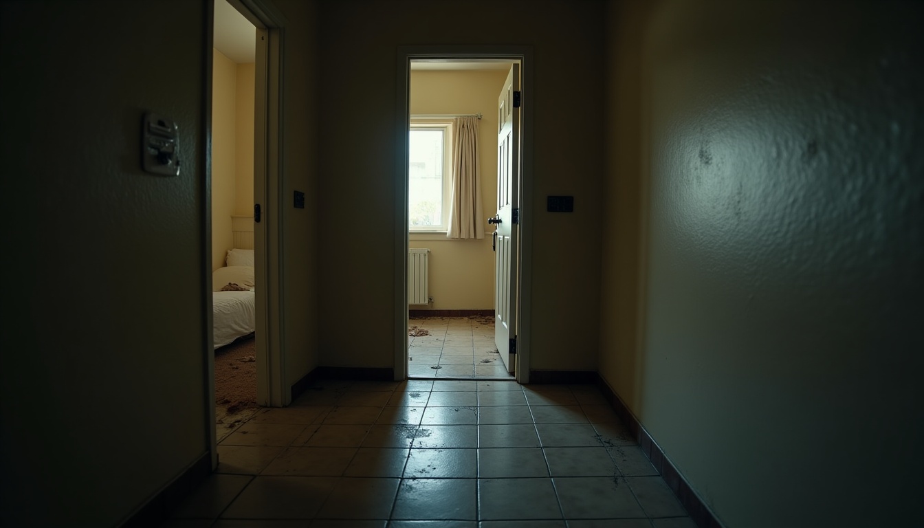 Escena fotorealista del contexto íntimo del caso en República Dominicana, con señales de Dinero y Padres e hijos.