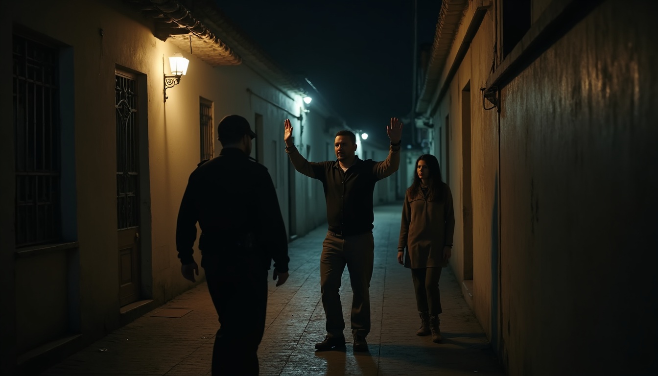 Escena fotorealista de investigación y consecuencias del caso en Argentina, con pistas ligadas a un conflicto.