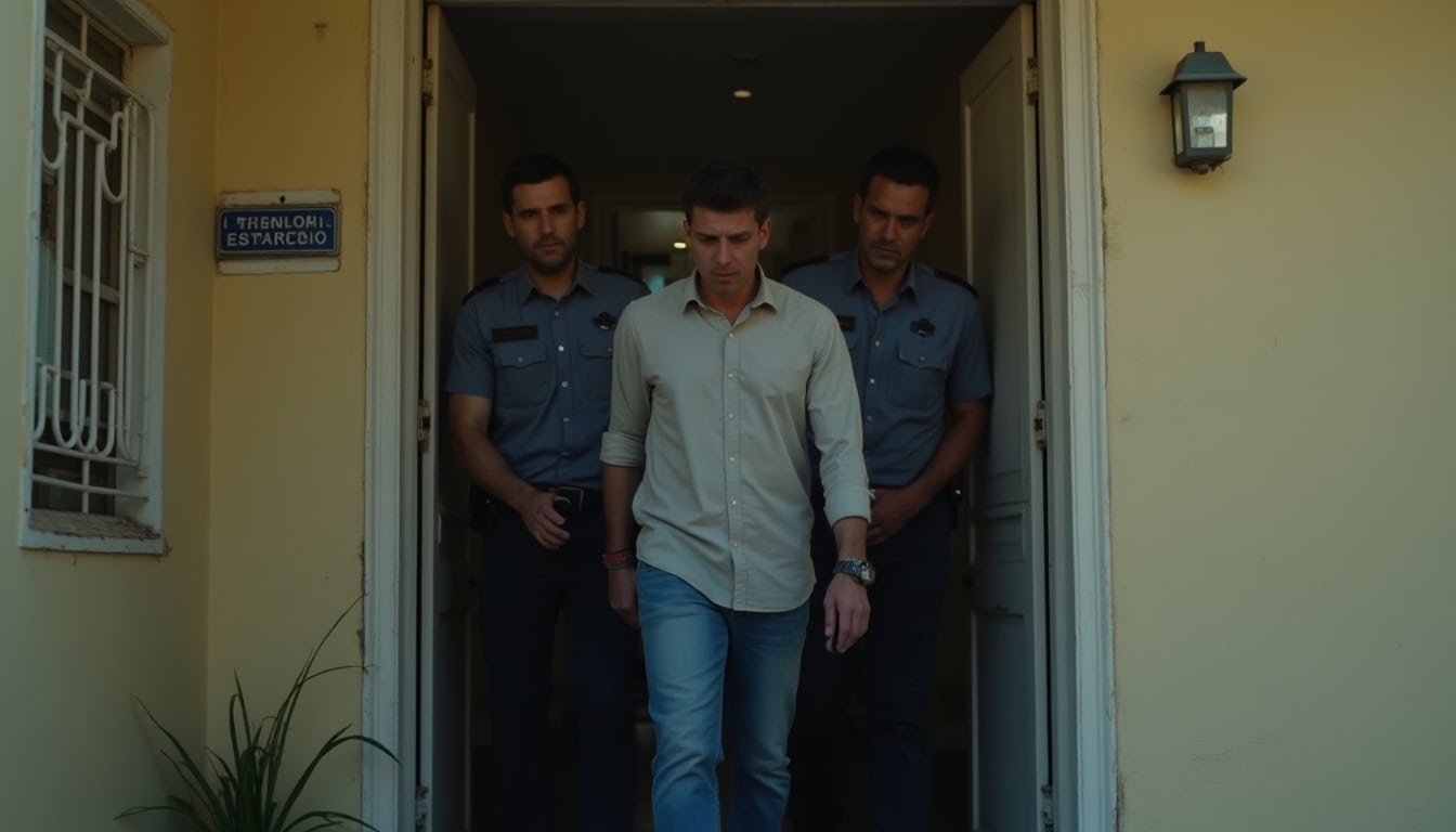 Escena fotorealista de investigación y consecuencias del caso en República Dominicana, con pistas ligadas a Poder.