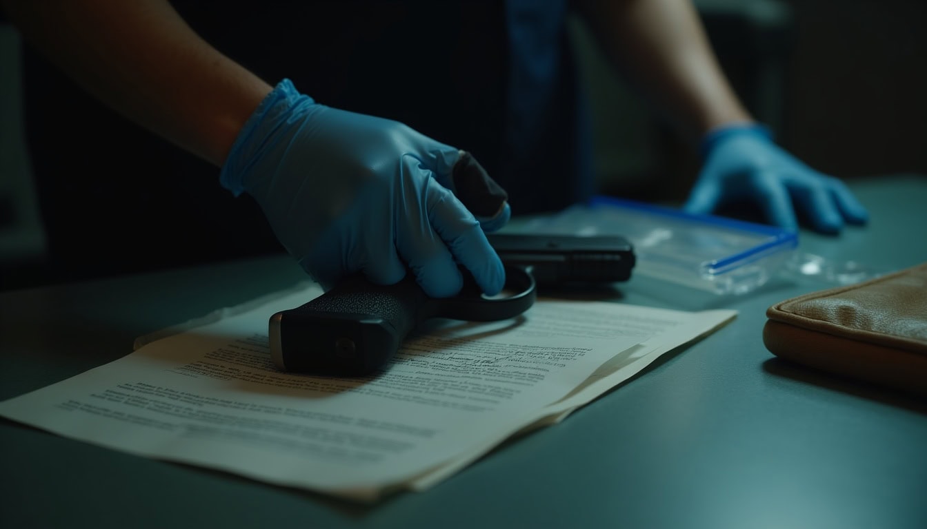 Escena fotorealista de investigación y consecuencias del caso en República Dominicana, con pistas ligadas a Dinero.