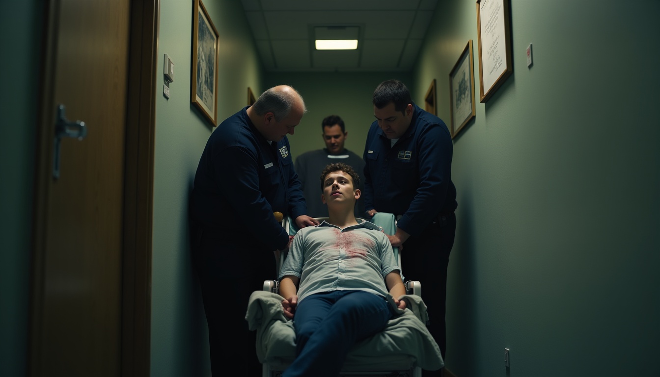 Escena fotorealista de investigación y consecuencias del caso en Estados Unidos, con pistas ligadas a un conflicto.