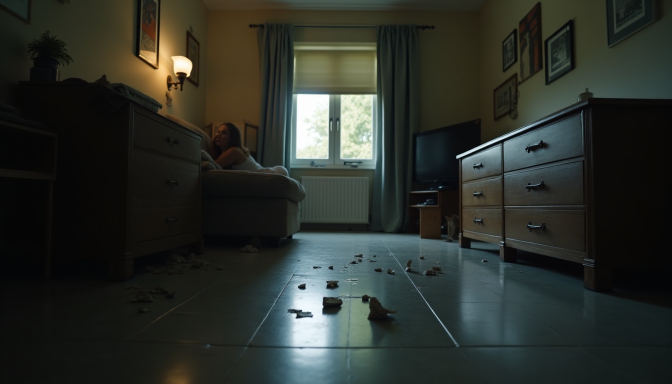 Escena fotorealista de investigación y consecuencias del caso en Estados Unidos, con pistas ligadas a Celos, Control.